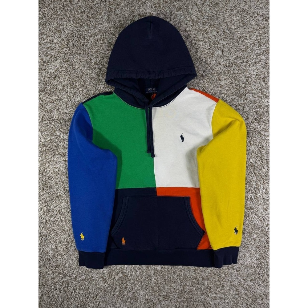 Polo Ralph Lauren Colorblock Fleece Pullover Hoodie Men's Size Medium - Picture 6 of 15